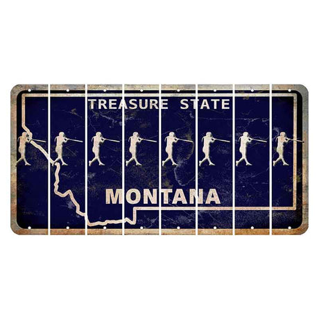 Montana Blue Treasure State Cut License Plate Strips (Set of 8) Softball Batter