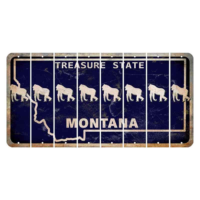 Montana Blue Treasure State Cut License Plate Strips (Set of 8) Gorilla