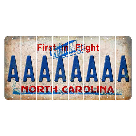 North Carolina First in Flight Cut License Plate Strips (Set of 8) A