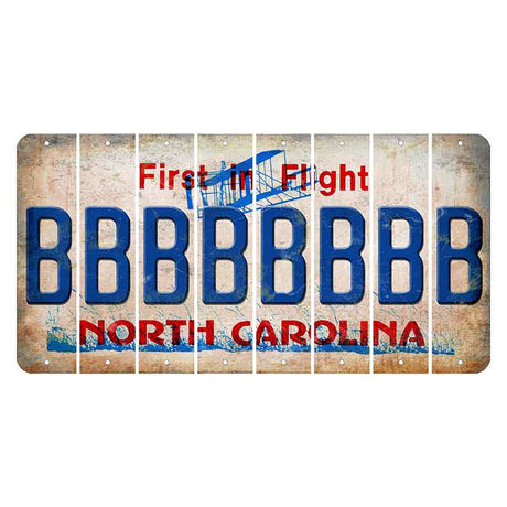 North Carolina First in Flight Cut License Plate Strips (Set of 8) B