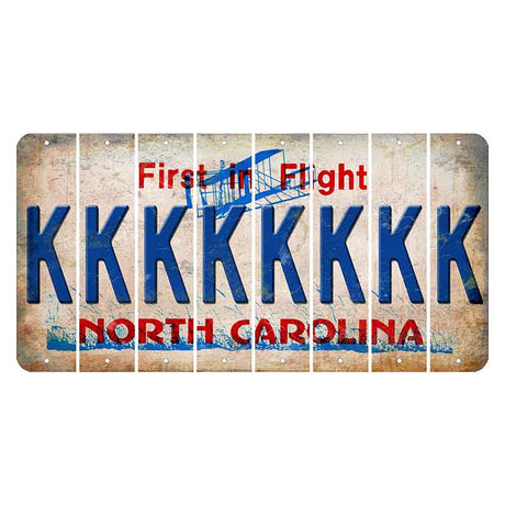 North Carolina First in Flight Cut License Plate Strips (Set of 8) K