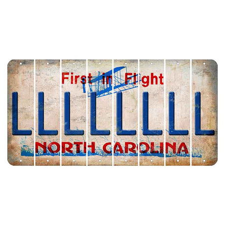 North Carolina First in Flight Cut License Plate Strips (Set of 8) L