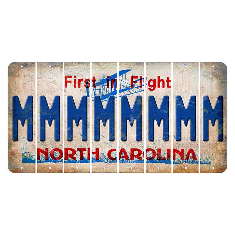 North Carolina First in Flight Cut License Plate Strips (Set of 8) M