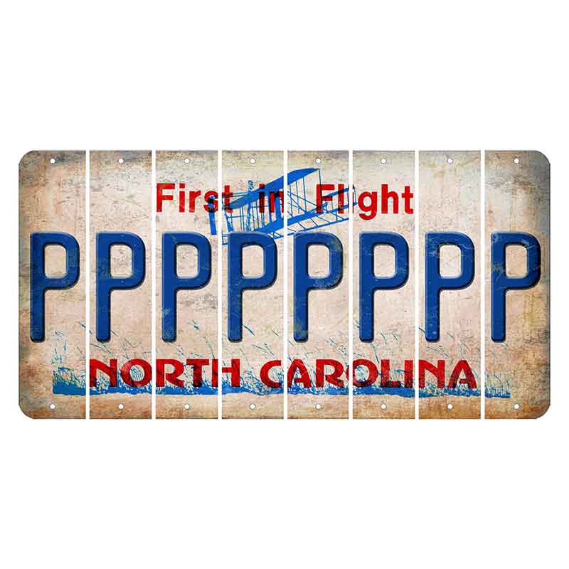 North Carolina First in Flight Cut License Plate Strips (Set of 8) P