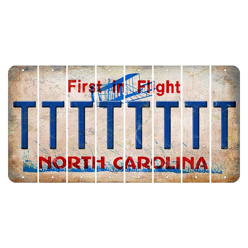 North Carolina First in Flight Cut License Plate Strips (Set of 8) T