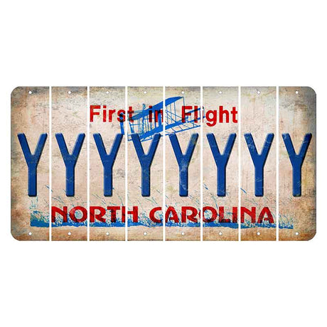 North Carolina First in Flight Cut License Plate Strips (Set of 8) Y