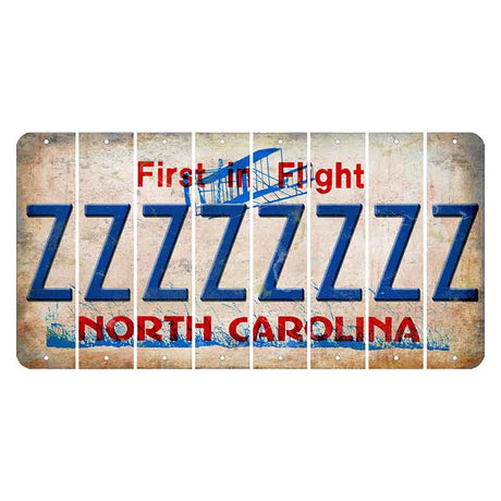 North Carolina First in Flight Cut License Plate Strips (Set of 8) Z