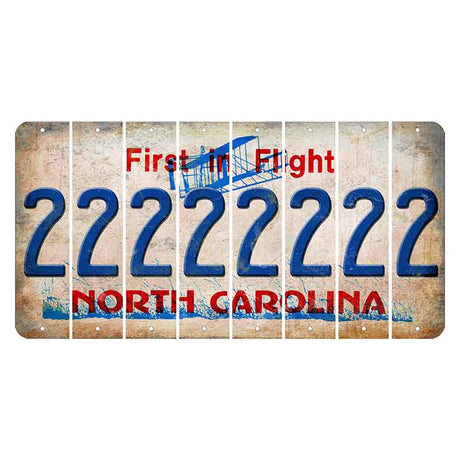 North Carolina First in Flight Cut License Plate Strips (Set of 8) 2