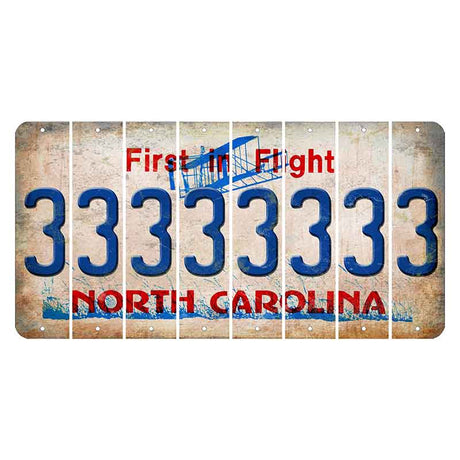 North Carolina First in Flight Cut License Plate Strips (Set of 8) 3