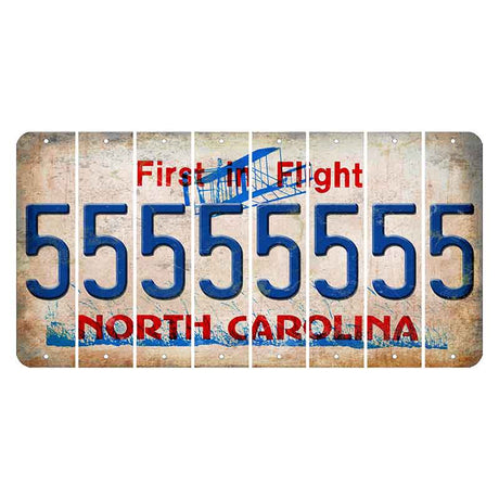 North Carolina First in Flight Cut License Plate Strips (Set of 8) 5