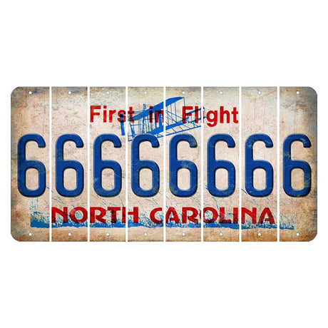 North Carolina First in Flight Cut License Plate Strips (Set of 8) 6