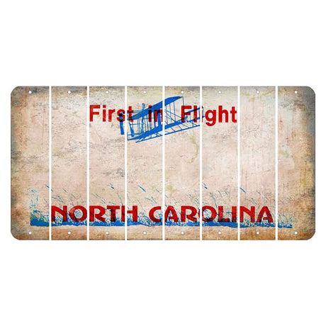 North Carolina First in Flight Cut License Plate Strips (Set of 8) Blank