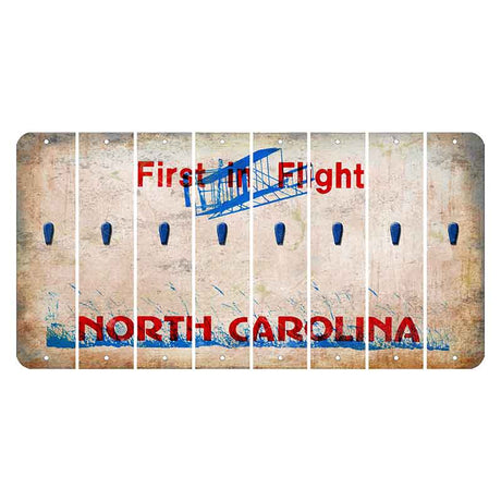 North Carolina First in Flight Cut License Plate Strips (Set of 8) Apostrophe