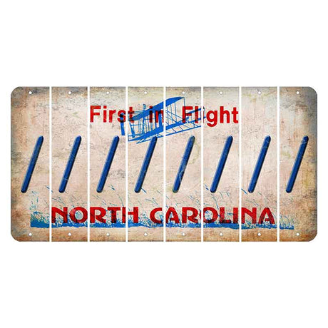 North Carolina First in Flight Cut License Plate Strips (Set of 8) Forward Slash