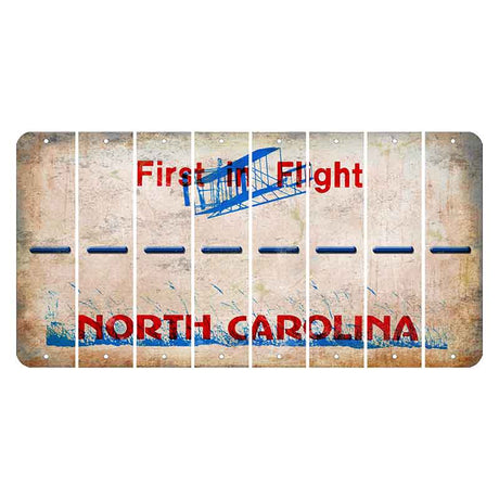 North Carolina First in Flight Cut License Plate Strips (Set of 8) Hyphen