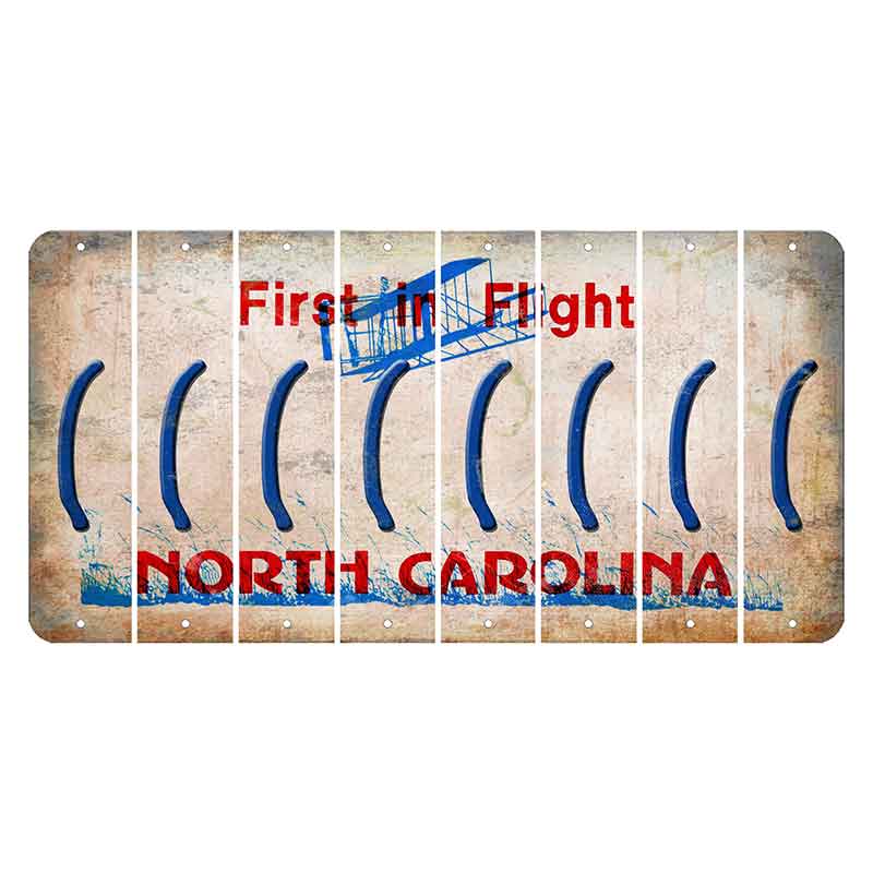 North Carolina First in Flight Cut License Plate Strips (Set of 8) Parenthesis - Left