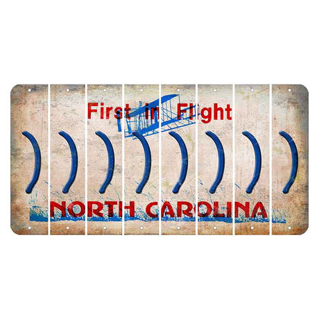 North Carolina First in Flight Cut License Plate Strips (Set of 8) Parenthesis - Right