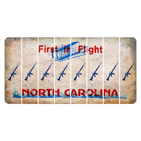 North Carolina First in Flight Cut License Plate Strips (Set of 8) Rifle