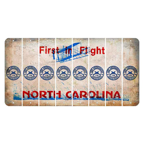 North Carolina First in Flight Cut License Plate Strips (Set of 8) 2nd Amendment