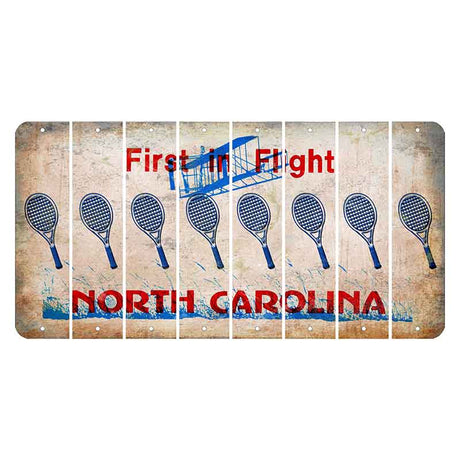 North Carolina First in Flight Cut License Plate Strips (Set of 8) Tennis Racket