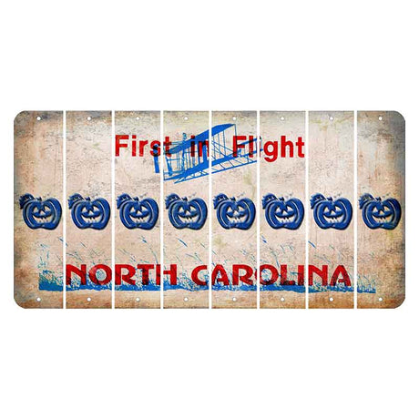 North Carolina First in Flight Cut License Plate Strips (Set of 8) Pumpkin