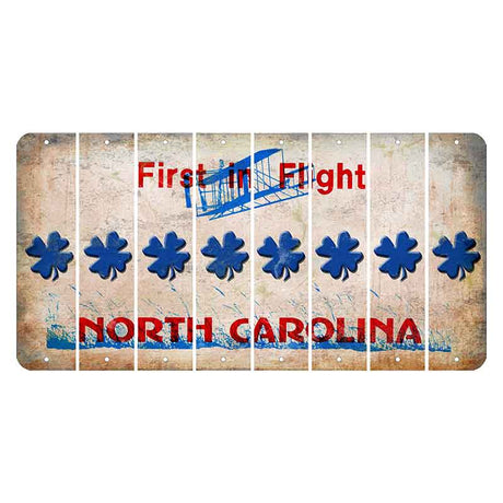 North Carolina First in Flight Cut License Plate Strips (Set of 8) Shamrock