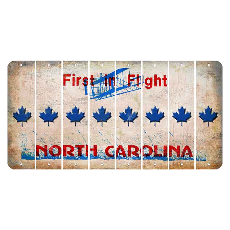 North Carolina First in Flight Cut License Plate Strips (Set of 8) Maple Leaf