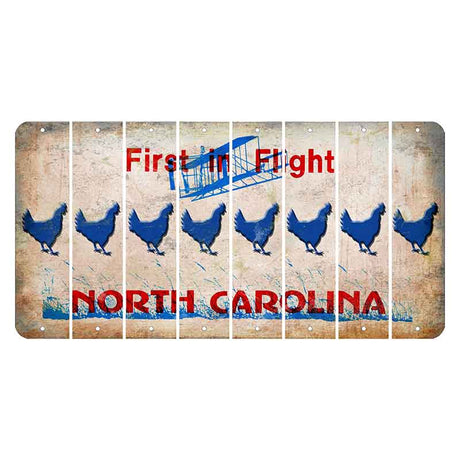 North Carolina First in Flight Cut License Plate Strips (Set of 8) Chicken