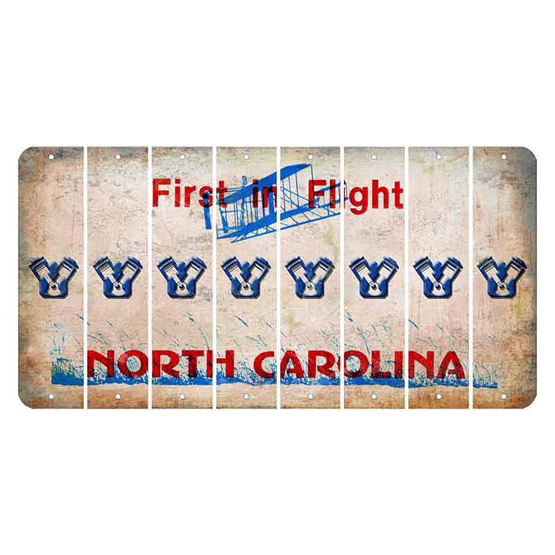 North Carolina First in Flight Cut License Plate Strips (Set of 8) Engine