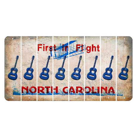 North Carolina First in Flight Cut License Plate Strips (Set of 8) Guitar