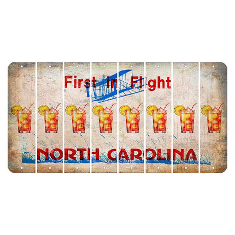 North Carolina First in Flight Cut License Plate Strips (Set of 8) Cocktail