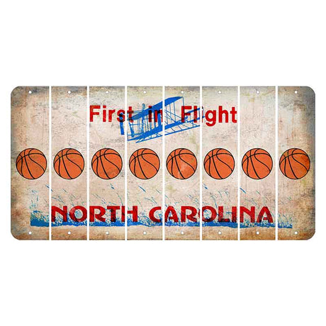 North Carolina First in Flight Cut License Plate Strips (Set of 8) Basketball