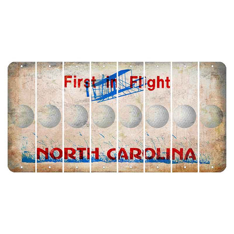 North Carolina First in Flight Cut License Plate Strips (Set of 8) Golfball