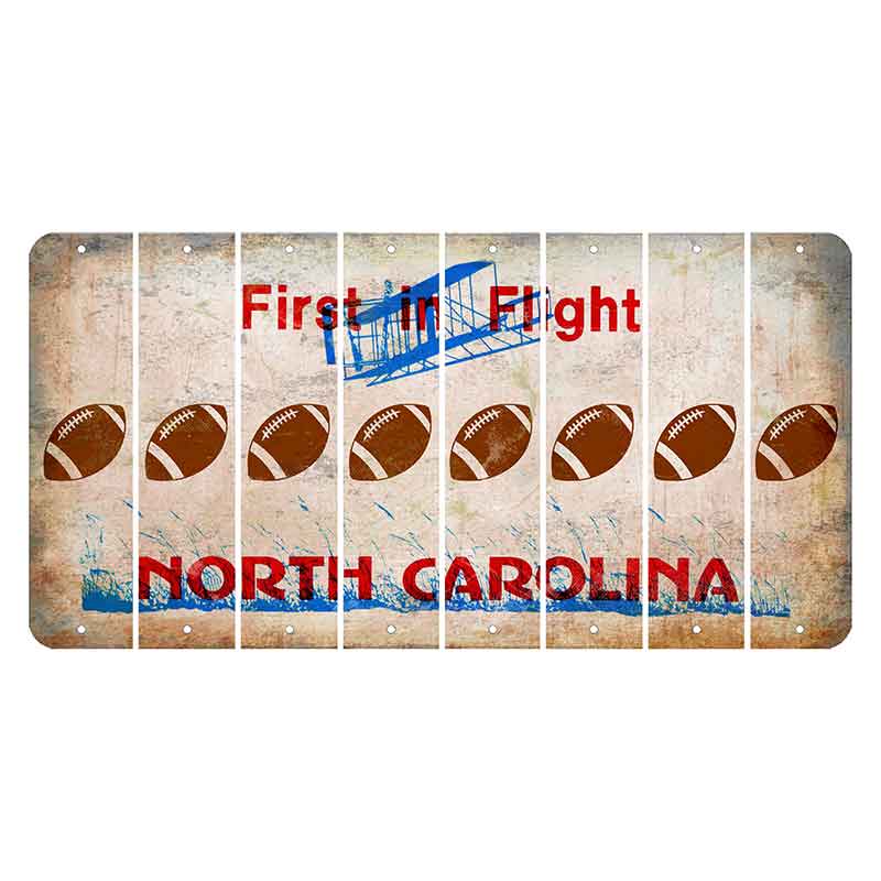 North Carolina First in Flight Cut License Plate Strips (Set of 8) Football