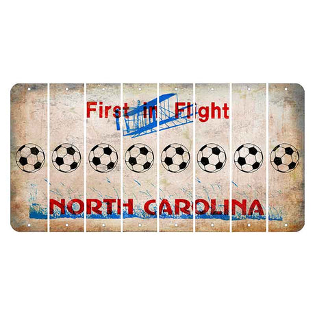 North Carolina First in Flight Cut License Plate Strips (Set of 8) Soccerball