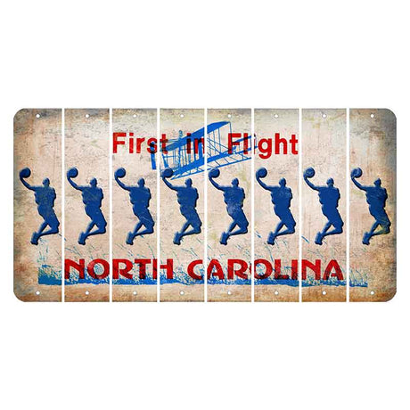 North Carolina First in Flight Cut License Plate Strips (Set of 8) Basketball Player