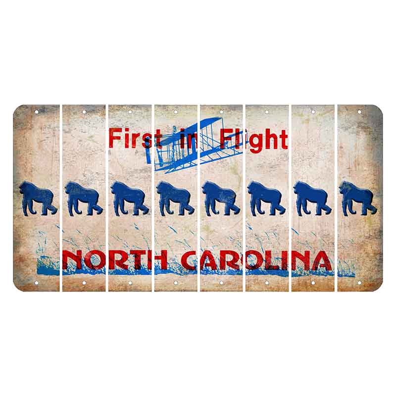 North Carolina First in Flight Cut License Plate Strips (Set of 8) Gorilla