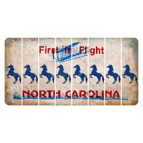 North Carolina First in Flight Cut License Plate Strips (Set of 8) Horse