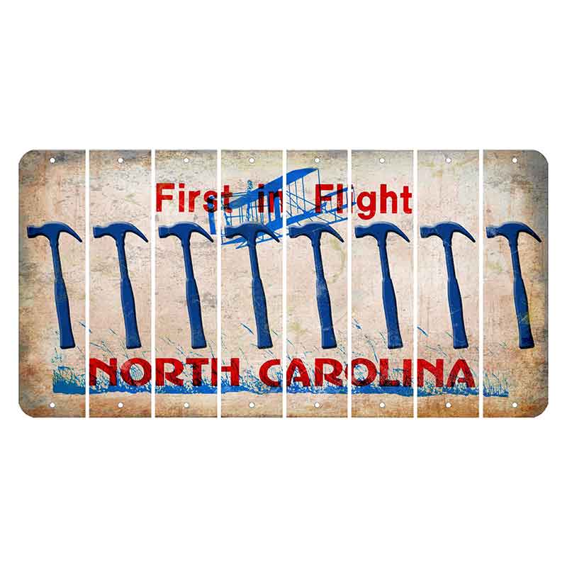 North Carolina First in Flight Cut License Plate Strips (Set of 8) Hammer