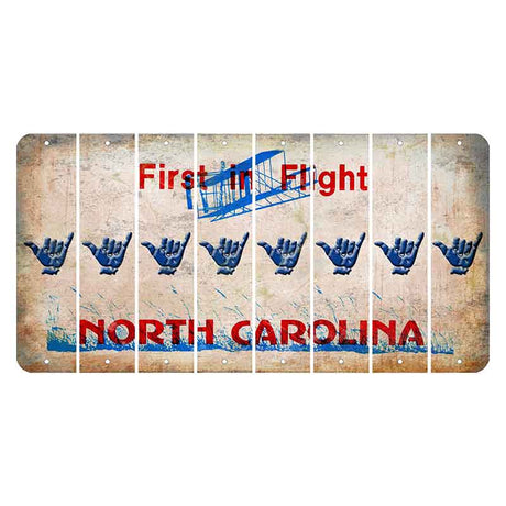 North Carolina First in Flight Cut License Plate Strips (Set of 8) Hang Loose