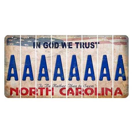 North Carolina In God We Trust Cut License Plate Strips (Set of 8) A