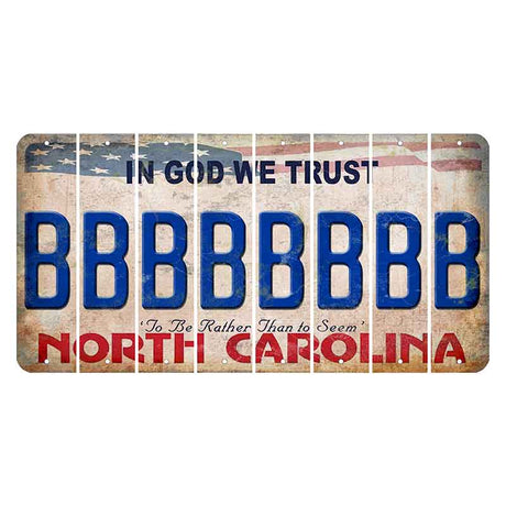 North Carolina In God We Trust Cut License Plate Strips (Set of 8) B