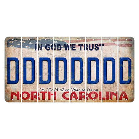 North Carolina In God We Trust Cut License Plate Strips (Set of 8) D