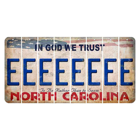 North Carolina In God We Trust Cut License Plate Strips (Set of 8) E