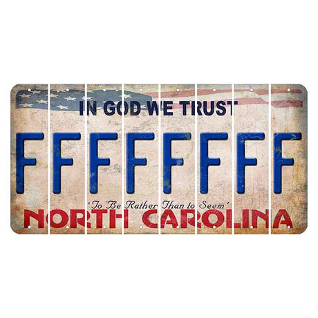 North Carolina In God We Trust Cut License Plate Strips (Set of 8) F