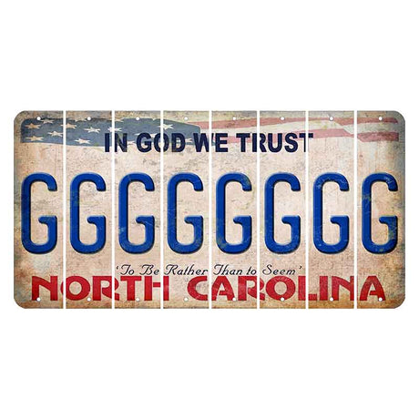 North Carolina In God We Trust Cut License Plate Strips (Set of 8) G