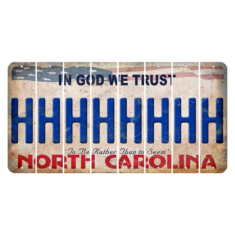 North Carolina In God We Trust Cut License Plate Strips (Set of 8) H