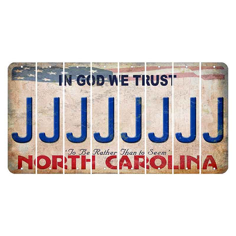 North Carolina In God We Trust Cut License Plate Strips (Set of 8) J