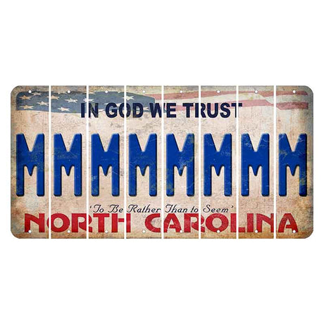 North Carolina In God We Trust Cut License Plate Strips (Set of 8) M