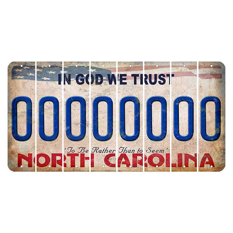 North Carolina In God We Trust Cut License Plate Strips (Set of 8) O